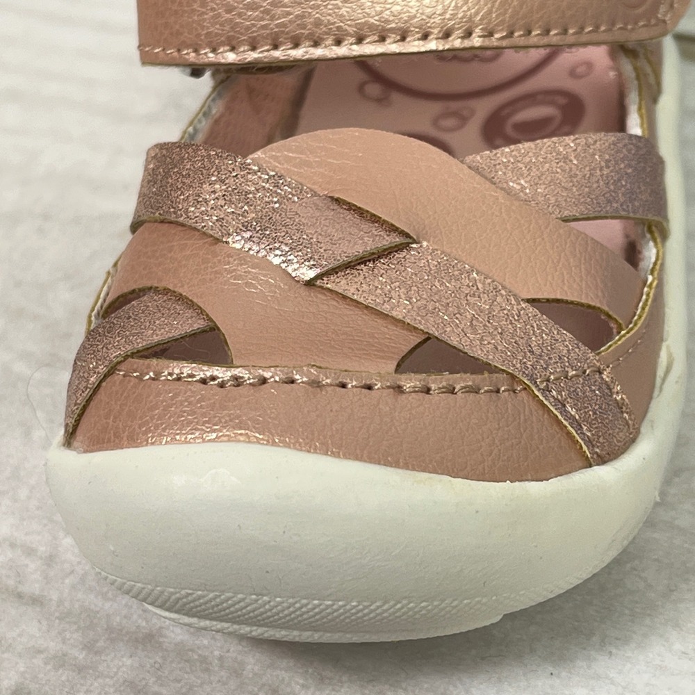 New Stride Rite Rose Gold Sparkle Mary Jane Sandals Toddler Girls Size 6 medium - Picture 5 of 6